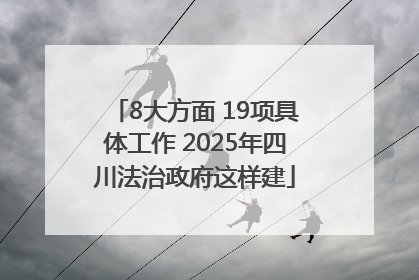 8大方面 19项具体工作 2025年四川法治政府这样建